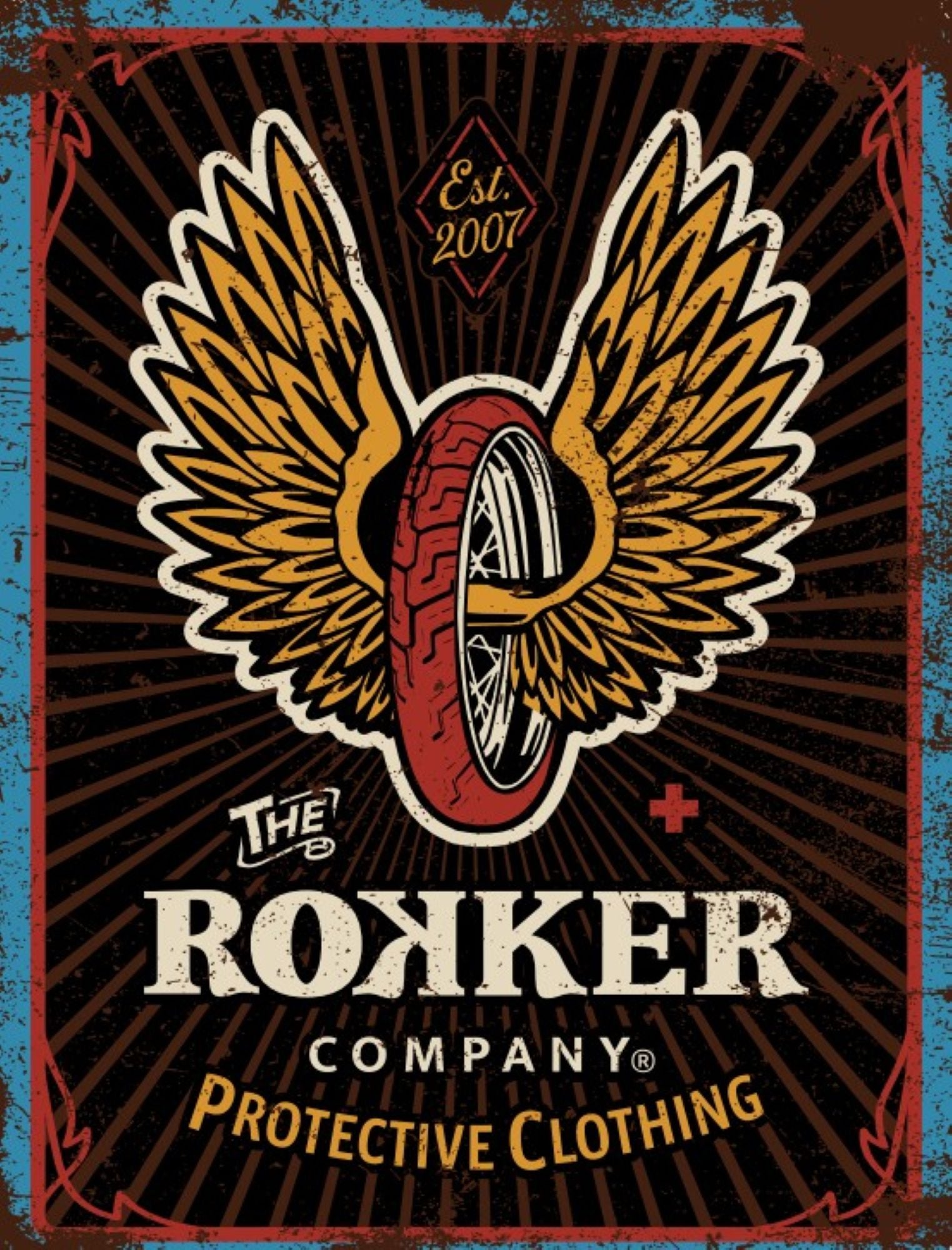 Flying Wheel Tin Sign