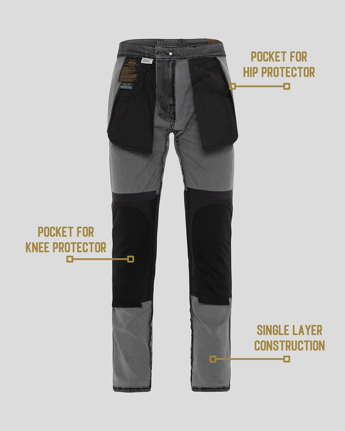 ROKKERTECH Tapered Slim Grey